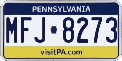 PA license plate MFJ8273