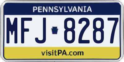 PA license plate MFJ8287