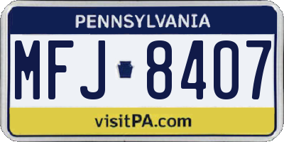 PA license plate MFJ8407