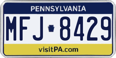 PA license plate MFJ8429