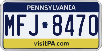 PA license plate MFJ8470