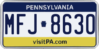 PA license plate MFJ8630