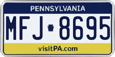 PA license plate MFJ8695