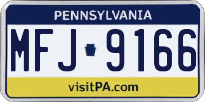 PA license plate MFJ9166