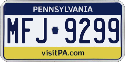 PA license plate MFJ9299