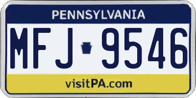 PA license plate MFJ9546