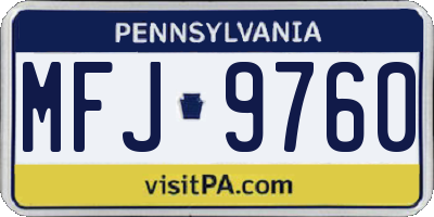 PA license plate MFJ9760