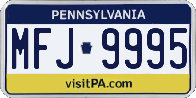 PA license plate MFJ9995