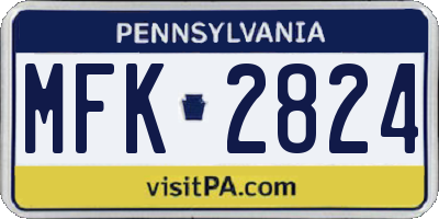 PA license plate MFK2824