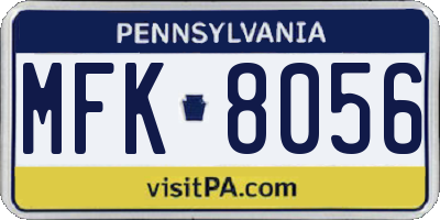 PA license plate MFK8056