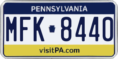 PA license plate MFK8440