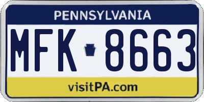 PA license plate MFK8663