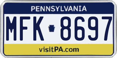 PA license plate MFK8697