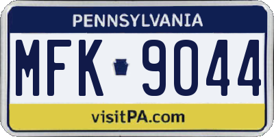 PA license plate MFK9044