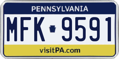 PA license plate MFK9591