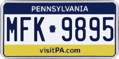 PA license plate MFK9895