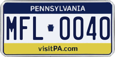 PA license plate MFL0040