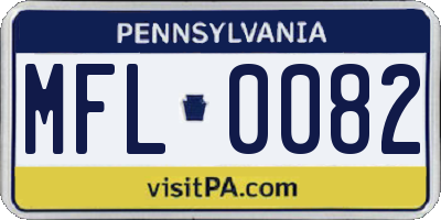 PA license plate MFL0082