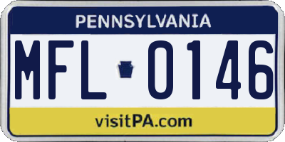 PA license plate MFL0146