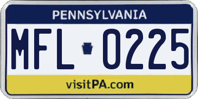 PA license plate MFL0225
