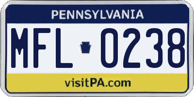 PA license plate MFL0238