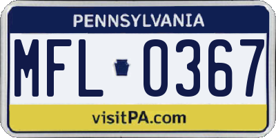 PA license plate MFL0367