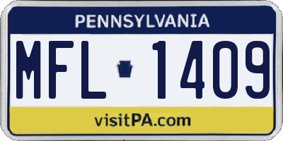 PA license plate MFL1409