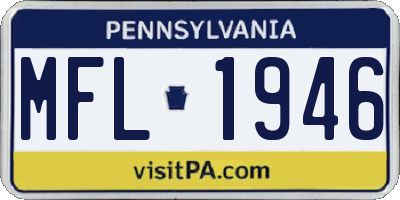 PA license plate MFL1946