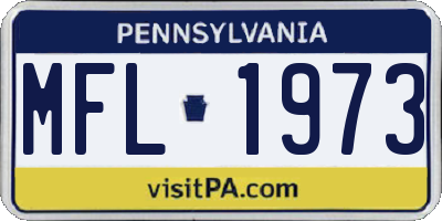 PA license plate MFL1973