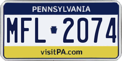 PA license plate MFL2074