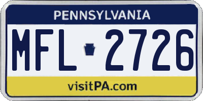 PA license plate MFL2726