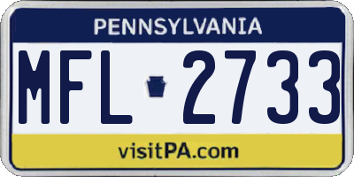 PA license plate MFL2733