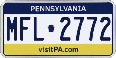PA license plate MFL2772