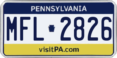 PA license plate MFL2826