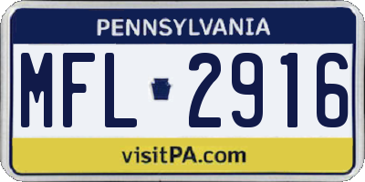 PA license plate MFL2916