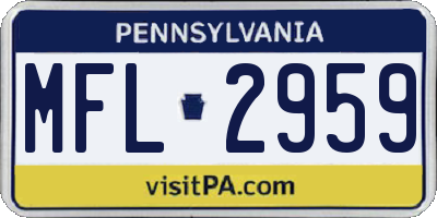PA license plate MFL2959