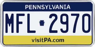 PA license plate MFL2970