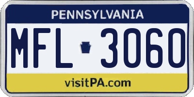 PA license plate MFL3060