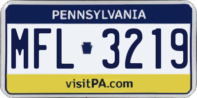 PA license plate MFL3219