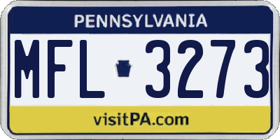 PA license plate MFL3273