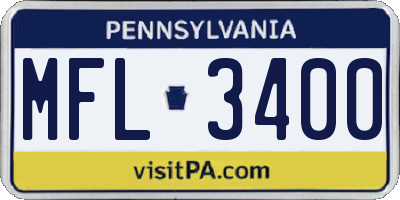 PA license plate MFL3400