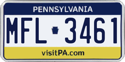 PA license plate MFL3461