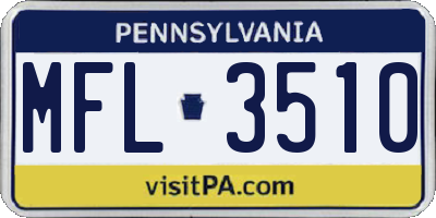 PA license plate MFL3510