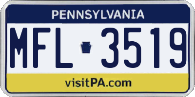 PA license plate MFL3519