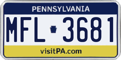 PA license plate MFL3681