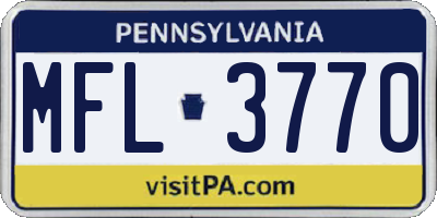 PA license plate MFL3770