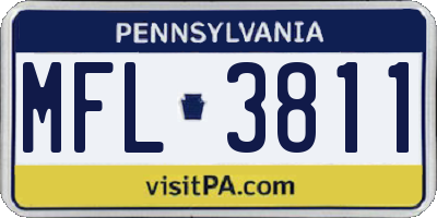 PA license plate MFL3811