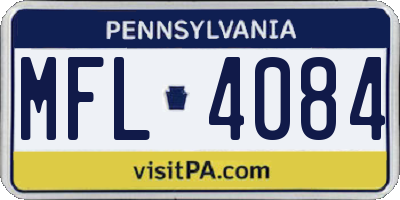 PA license plate MFL4084