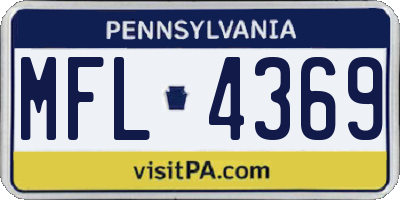PA license plate MFL4369