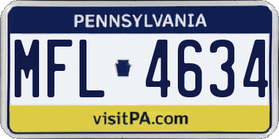 PA license plate MFL4634